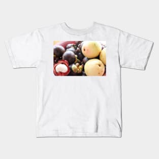 Exotic Fruit Mangosteen up close Kids T-Shirt